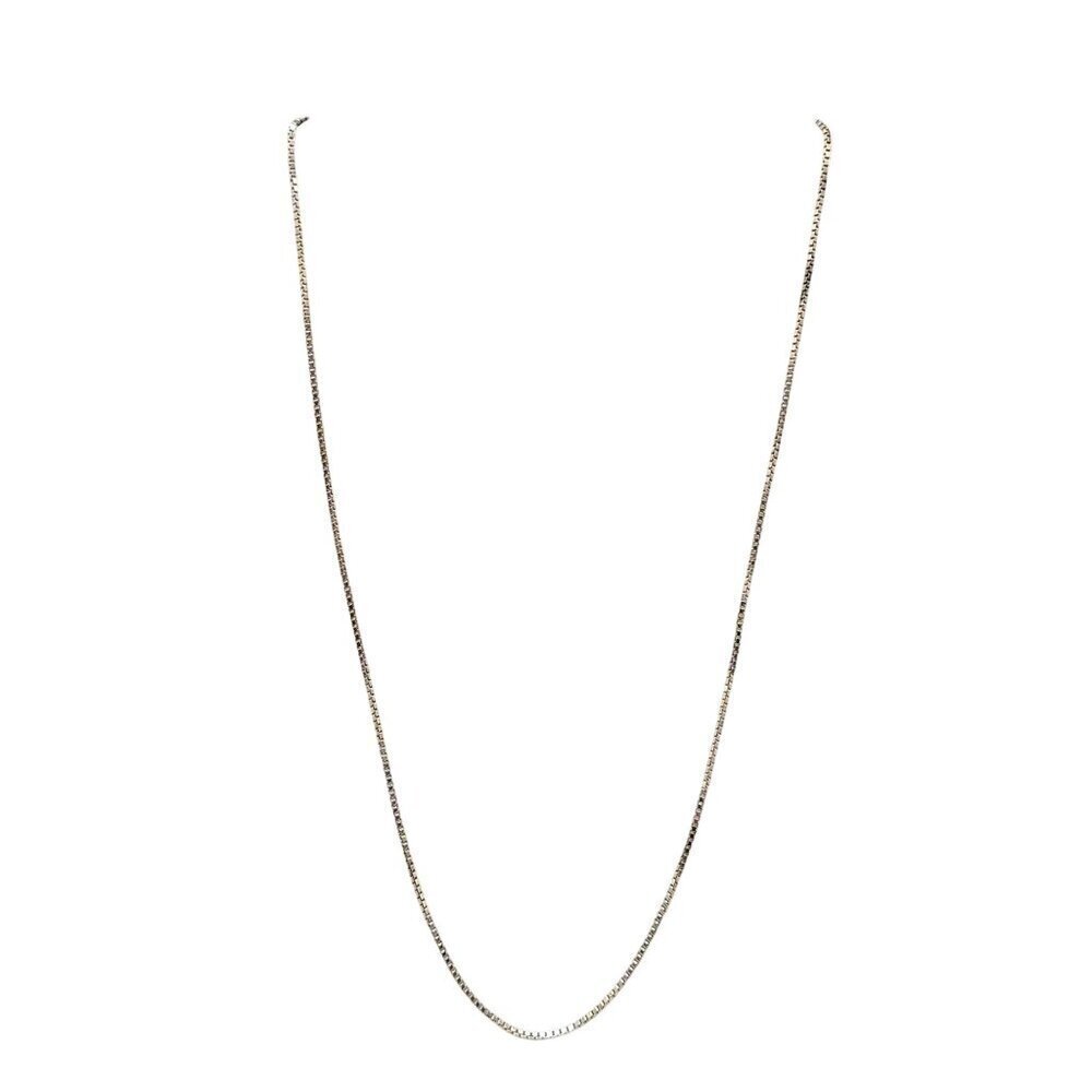 Sterling Silver .925 Italian Box Chain Necklace 17.75 Inches Vintage 3.9g